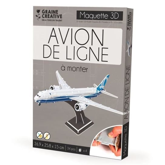 Model samolotu pasażerskiego - KREATYWNE NASION WSZYSCY MAMY TALENT - Model 3D - Karton - Biały Inna marka