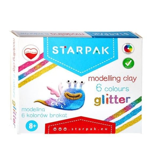 Modelina 6 kolorów brokat STARPAK Starpak