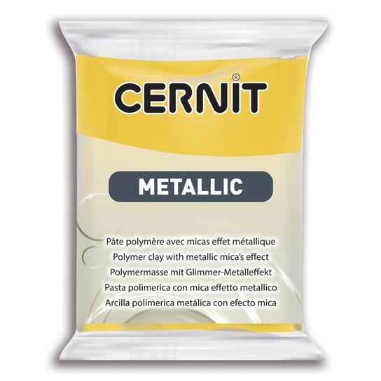 Modelina Cernit, metaliczna, żółta, 56g Cernit