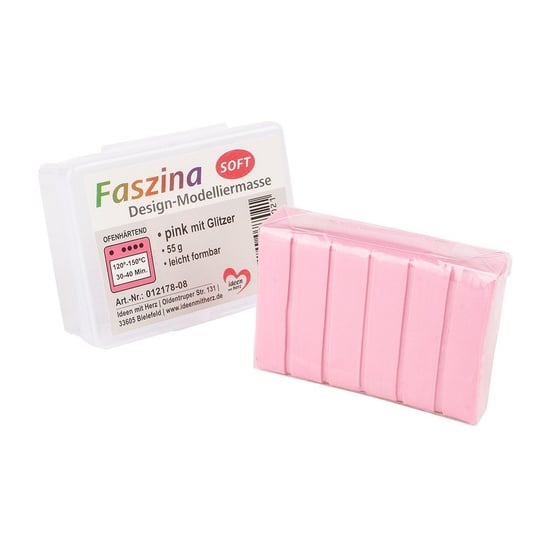 Modelina termoutwardzalna, Faszina Soft 55g, róż z brokatem Inna marka