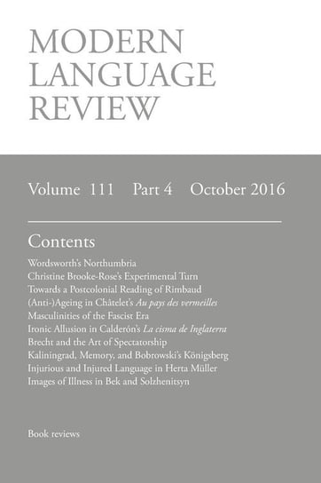 Modern Language Review (111 Modern Humanities Research