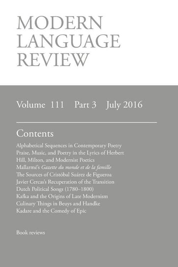 Modern Language Review (111 Modern Humanities Research