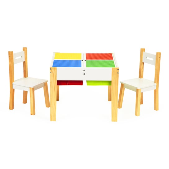 Modernhome, Drewniane meble dla dzieci, zestaw, stół +2 krzesła ModernHome