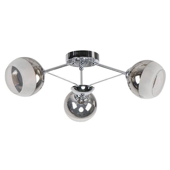 Modernistyczna LAMPA sufitowa ELM1018/3 8C MDECO loftowa OPRAWA szklane kule balls chrom Mdeco