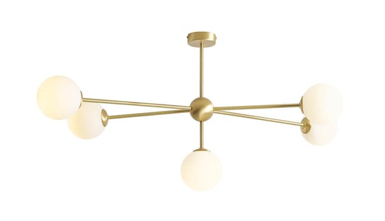 Modernistyczna lampa sufitowa Pearl 1113PL_F40 mosiądz biała Aldex
