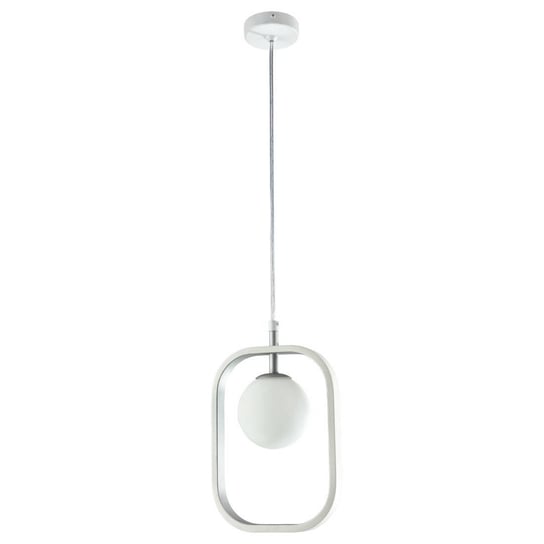 Modernistyczna LAMPA wisząca AVOLA MOD431-PL-01-WS Maytoni metalowa OPRAWA ramka ZWIS szklana kula biała Maytoni