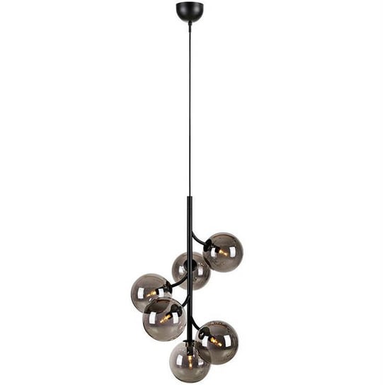 Modernistyczna LAMPA wisząca CALLISTO 108108 Markslojd metalowa OPRAWA loftowy ZWIS szklane kule czarne przydymione Markslojd