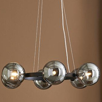 Modernistyczna LAMPA wisząca CIRCLE 108051 Markslojd loftowa OPRAWA metalowy ZWIS szklane kule czarne przydymione Markslojd