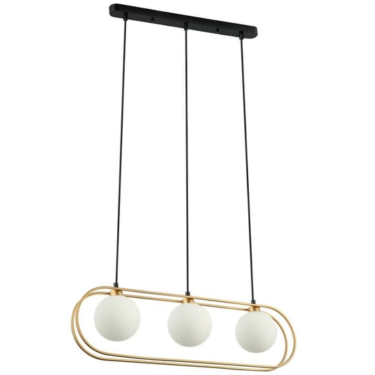Modernistyczna LAMPA wisząca GROSETTA PND-53423-3-GD Italux owalny zwis do sypialni złoty biały ITALUX