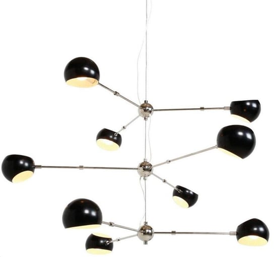 Modernistyczna LAMPA wisząca KKST-5335-9 metalowa OPRAWA zwis retro kule balls sticks czarne Step Into Design