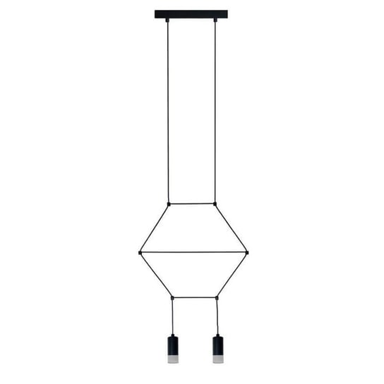 Modernistyczna LAMPA wisząca KKST-XT037-2P dekoracyjna OPRAWA metalowy zwis geometryczny czarny Step Into Design