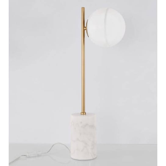 Modernistyczna LAMPKA stoowa PEREZ LE41749 Luces Exclusivas stojąca LAMPA na biurko kula biała złota marmur Luces Exclusivas