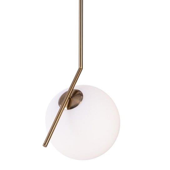 Modernisyczna LAMPA wisząca KKST-9228-S szklana OPRAWA zwis kula ball mosiądz biała Step Into Design