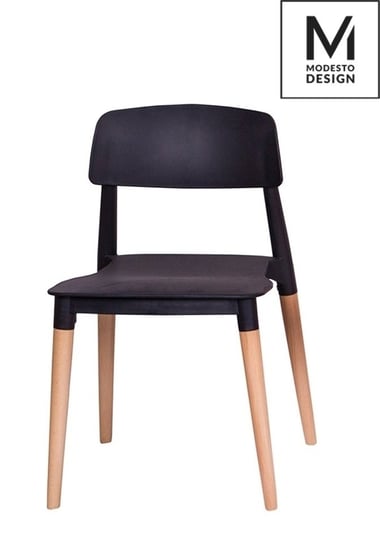 MODESTO krzesło ECCO czarne - polipropylen, podstawa bukowa Modesto Design
