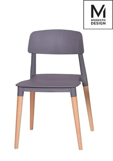 MODESTO krzesło ECCO szare - polipropylen, podstawa bukowa Modesto Design