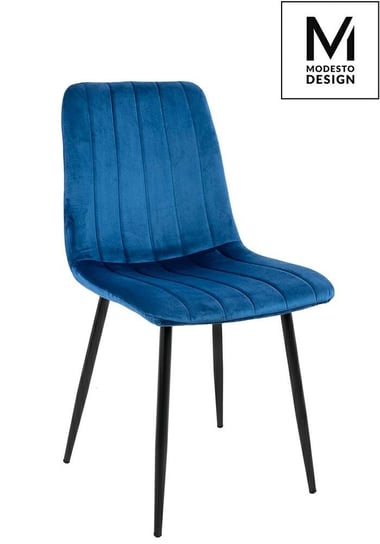 MODESTO krzesło LARA ciemny niebieski - welur, metal Modesto Design