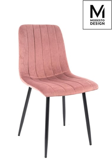 MODESTO krzesło LARA pudrowy róż - welur, metal Modesto Design