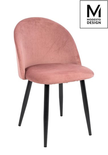 MODESTO krzesło NICOLE pudrowy róż - welur, metal Modesto Design