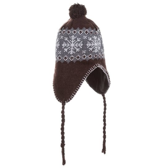 Modna brązowa czapka uszatka na zimę Inna marka