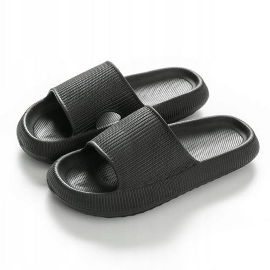 MODNE KLAPKI DAMSKIE NA BASEN PLAŻĘ LATO PIANKOWE LEKKIE KAPCIE BUTY 38/39 KOLOR CZARNY SNM