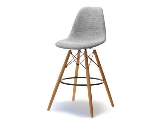 Modne Krzesło Barowe Tapicerowane Tkaniną Eps Wood Tap 1 Szary - Buk MEBEL-PARTNER