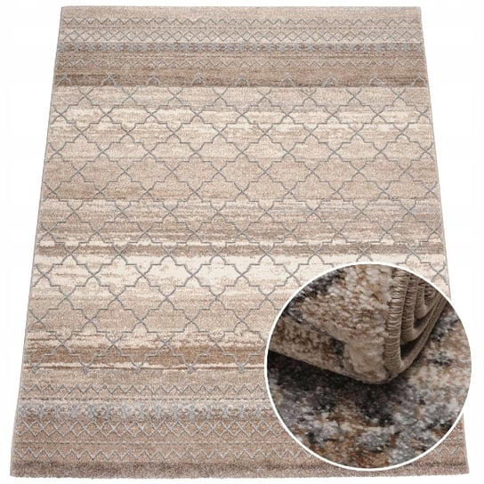 Modny dywan boho wzór Marokański, Beżowy, 120x160 cm MD
