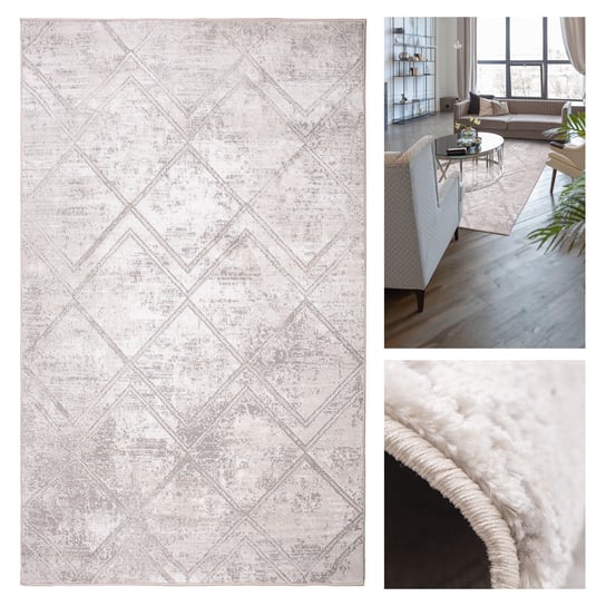Modny dywan do sypialni salonu Premium Beżowy dywan 133x190 MIĘKKIE runo Inna marka