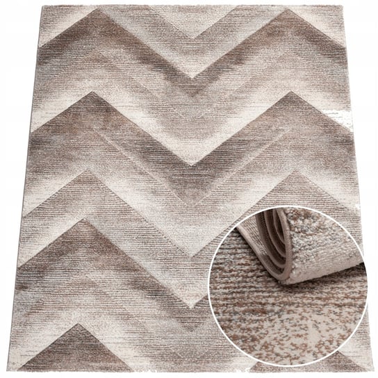 Modny dywan z włosiem wzór Jodełka, 160x220 cm MD