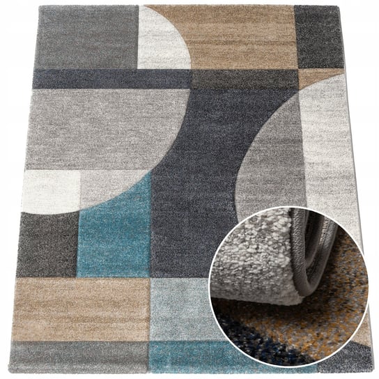 Modny dywan z włosiem wzór wycinany Geometria, 80x140 cm MD