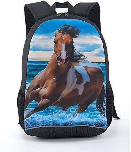 Modny plecak na torbę szkolną dla koni (niebieski 2) Other