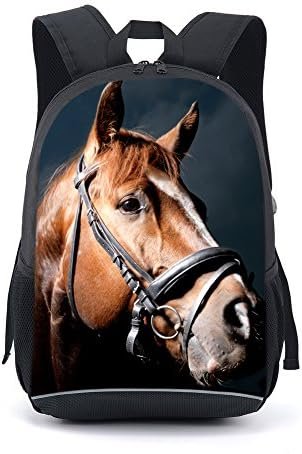 Modny plecak na torby szkolne dla koni (niebieski 6) Other