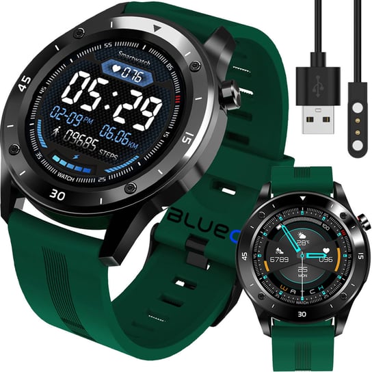 MODNY Zegarek Smartwatch WODOODPORNY Sportowy PL F22 GREEN LOGIT