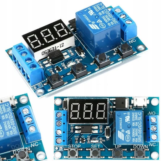 MODUŁ PRZEKAŹNIKA CZASOWEGO ROSFIX 6V-20V/5V MICRO USB ZAKRES 0-999 MINUT Rosfix