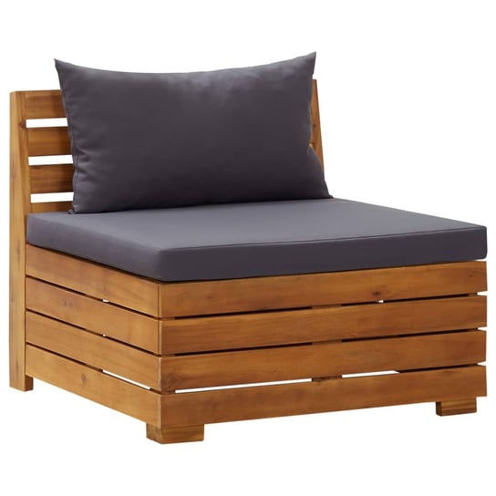 Moduł sofy środkowej, 1 szt, z poduszkami, lite drewno akacjowe vidaXL
