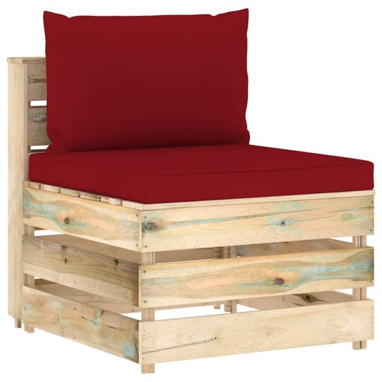 Moduł sofy środkowej z poduszkami, impregnowane drewno vidaXL