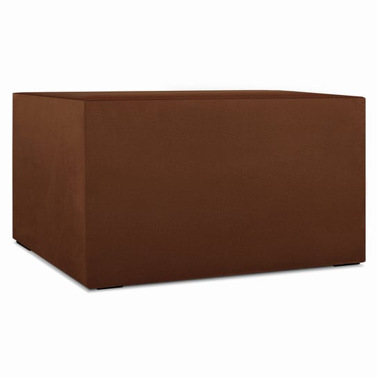 Moduł: tapicerowana pufa LEON w kolorze brązowym z metalowymi łącznikami – segment do zestawu mebli modułowych POSTERGALERIA