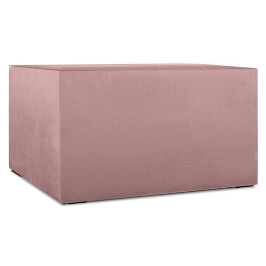 Moduł: tapicerowana pufa LEON w kolorze różowym z metalowymi łącznikami – segment do zestawu mebli modułowych POSTERGALERIA