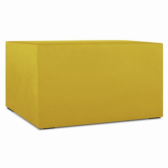 Moduł: tapicerowana pufa LEON w kolorze żółtym z metalowymi łącznikami – segment do zestawu mebli modułowych POSTERGALERIA