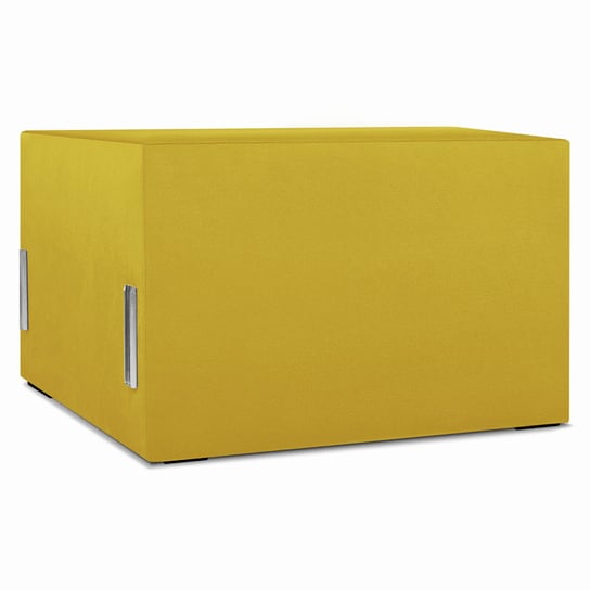 Moduł: tapicerowane siedzisko 70 LEON w kolorze żółtym z metalowymi łącznikami – segment do zestawu mebli modułowych POSTERGALERIA