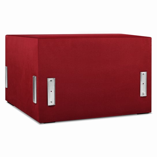 Moduł: tapicerowane siedzisko narożne LEON w kolorze czerwonym z metalowymi łącznikami – segment do zestawu mebli modułowych POSTERGALERIA
