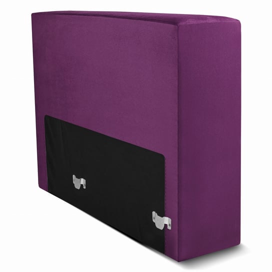 Moduł: tapicerowany podłokietnik LEON w kolorze fioletowym z metalowymi łącznikami – segment do zestawu mebli modułowych POSTERGALERIA