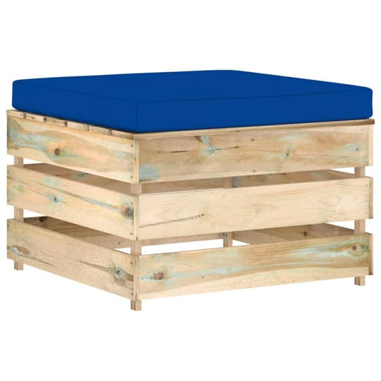 Modułowy stołek z poduszką, impregnowane na zielono drewno vidaXL