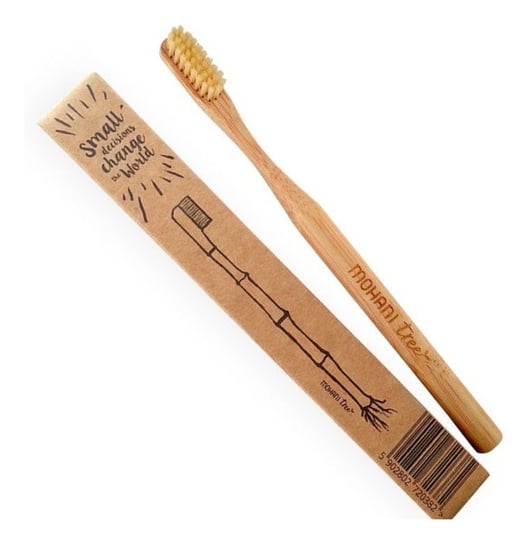 Mohani, bambusowa szczoteczka do zębów naturalna włosie średnie, 1 szt. MOHANI