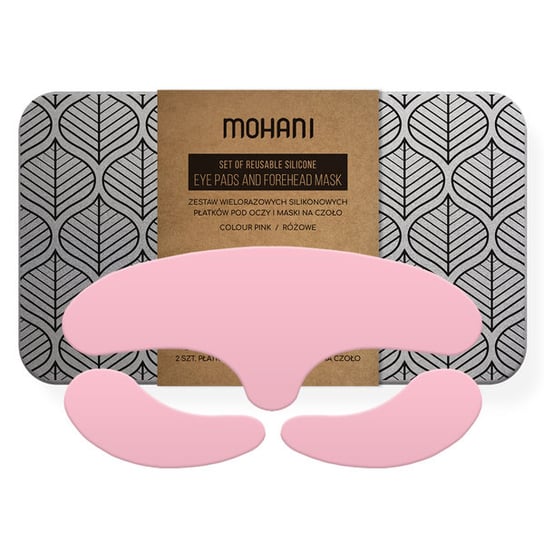 Mohani,Wielorazowe płatki silikonowe pod oczy i maska na czoło Pink MOHANI