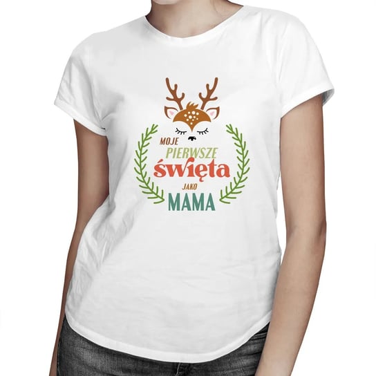 Moje pierwsze święta jako MAMA - damska koszulka na prezent Koszulkowy