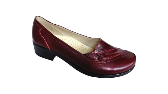 Mokasyny damskie bordo koturn 3,5cm nr.41 Polskie buty