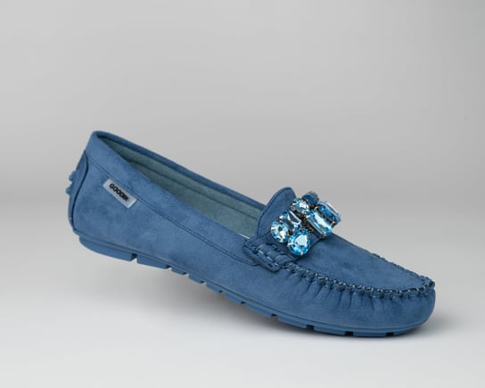 Mokasyny damskie GOODIN GD-FL 672 zamszowe z kamieniami slip on jeans 38 Goodin