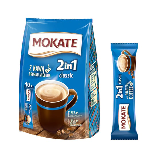 Mokate 2in1 Classic Rozpuszczalny napój kawowy w proszku 140 g (10 x 14 g) Mokate