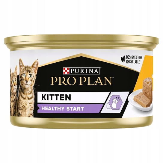 Mokra karma dla kociąt Kitten Healthy Start Delikatny mus kurczaka 85g Purina Pro Plan