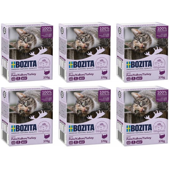 Mokra karma dla kota Bozita kawałki w galaretce z indykiem 6 x 370 g Bozita